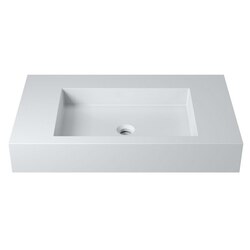 INFURNITURE WS-WS-K75-G 31 INCH POLYSTONE RECTANGULAR WALL MOUNTED SINK IN GLOSSY WHITE