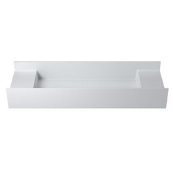 INFURNITURE WS-WS-V65-G 47 INCH POLYSTONE RECTANGULAR WALL MOUNTED SINK ONLY IN GLOSSY WHITE