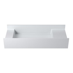 INFURNITURE WS-WS-V66-G 39 INCH POLYSTONE RECTANGULAR WALL MOUNTED SINK ONLY IN GLOSSY WHITE