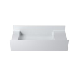 INFURNITURE WS-WS-V67-G 31 INCH POLYSTONE RECTANGULAR WALL MOUNTED SINK ONLY IN GLOSSY WHITE