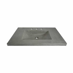 NATIVE TRAILS NSVNT30 PALOMAR 30 INCH NATIVESTONE BATHROOM VANITY TOP WITH INTEGRAL SINK, 8 INCH WIDESPREAD FAUCET HOLES
