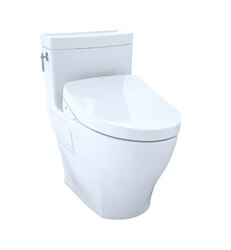 TOTO MW6263056CEFGA#01 AIMES ONE-PIECE ELONGATED BOWL WITH 1.28 GPF AND WASHLET+ S550E WASHLET IN COTTON WITH AUTO FLUSH