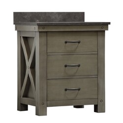 WATER-CREATION AB30BL03GG-000000000 ABERDEEN 30 INCH GRIZZLE GREY SINGLE SINK BATHROOM VANITY WITH BLUE LIMESTONE COUNTER TOP