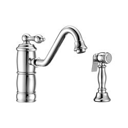 WHITEHAUS WHKTSL3-2200-NT VINTAGE III PLUS SINGLE LEVER FAUCET WITH TRADITIONAL SWIVEL SPOUT AND SIDE SPRAY