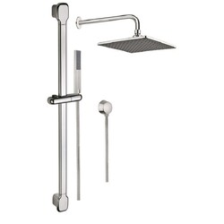 GEDY SUP1002 SUPERINOX SHOWER SYSTEM WITH HANDSHOWER, SLIDE BAR AND SHOWERHEAD IN CHROME