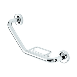 GEESA 5528 LUNA COLLECTION GRAB BAR WITH SOAP HOLDER IN CHROME