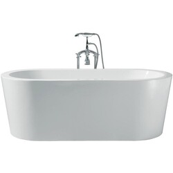 ARIEL PLATINUM PS013-6732 CHARLOTTE 67 INCH ACRYLIC BATHTUB WITH FLAT BOTTOM AND CENTER DRAIN, IN WHITE