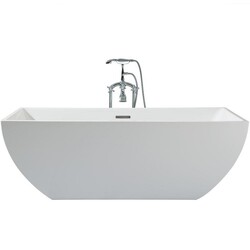 ARIEL PLATINUM PS111-6730 CHELSEA 67 INCH ACRYLIC RECTANGLE BATHTUB WITH CENTER DRAIN, IN WHITE