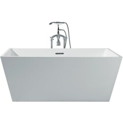 ARIEL PLATINUM PS116-6332 VERONA 63 INCH ACRYLIC RECTANGLE BATHTUB WITH CENTER DRAIN AND FLAT BOTTOM, IN WHITE