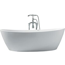 ARIEL PLATINUM PS118-7034 VALENCIA 70 INCH ACRYLIC OVAL BATHTUB WITH CENTER DRAIN AND FLAT BOTTOM, IN WHITE
