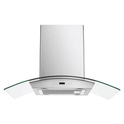 CAVALIERE SV218D-I36 36 INCH WIDE ISLAND RANGE HOOD IN STAINLESS STEEL AND GLASS WITH TOUCH SENSITIVE CONTROL