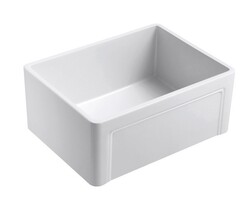 EMPIRE INDUSTRIES OL27G OLDE LONDON 27 INCH FARMHOUSE FIRECLAY KITCHEN SINK IN WHITE WITH GRID AND STRAINER