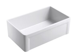 EMPIRE INDUSTRIES OL30G OLDE LONDON 30 INCH FARMHOUSE FIRECLAY KITCHEN SINK IN WHITE WITH GRID AND STRAINER