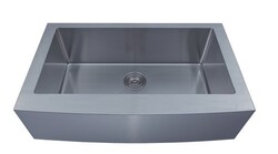 EMPIRE INDUSTRIES F33C LOFT 33 INCH CURVED FARMHOUSE STAINLESS STEEL SINGLE BOWL KITCHEN SINK WITH GRID AND STRAINER