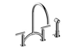 GRAFF G-4895-LM49 SOSPIRO CONTEMPORARY BRIDGE KITCHEN FAUCET WITH INDEPENDENT SIDE SPRAY