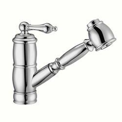 WHITEHAUS WHKPSL3-2222-NT VINTAGE III PLUS SINGLE HOLE, SINGLE LEVER FAUCET WITH A PULL-OUT SPRAY HEAD