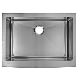 WATER-CREATION SS-AS-3022B 30 X 22 INCH 15MM CORNER RADIUS SINGLE BOWL STAINLESS STEEL HAND MADE APRON FRONT KITCHEN SINK