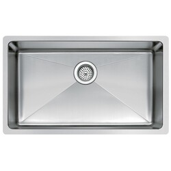 WATER-CREATION SSSG-US-3018B-16 30 X 18 INCH SINGLE BOWL STAINLESS STEEL HAND MADE UNDERMOUNT KITCHEN SINK WITH COVED CORNERS, DRAIN, STRAINER, AND BOTTOM GRID