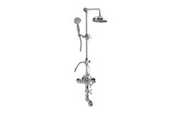 GRAFF CD4.11-C2S CANTERBURY TRADITIONAL EXPOSED THERMOSTATIC TUB AND SHOWER SYSTEM WITH METAL HANDSHOWER HANDLE