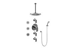 GRAFF GB1.131A-LM45S PHASE CONTEMPORARY ROUND THERMOSTATIC SET WITH BODY SPRAYS AND HANDSHOWER