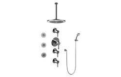 GRAFF GB1.131A-LM46S-T TERRA CONTEMPORARY ROUND THERMOSTATIC SET WITH BODY SPRAYS AND HANDSHOWER - TRIM