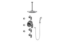 GRAFF GB1.231A-LM45S-T PHASE CONTEMPORARY SQUARE THERMOSTATIC SET WITH BODY SPRAYS AND HANDSHOWER ( TRIM)