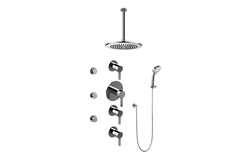 GRAFF GB1.231A-LM46S TERRA CONTEMPORARY SQUARE THERMOSTATIC SET WITH BODY SPRAYS AND HANDSHOWER (ROUGH AND TRIM)