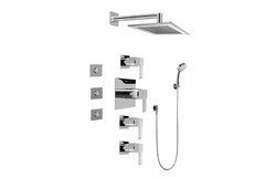 GRAFF GC1.132A-LM38S QUBIC CONTEMPORARY SQUARE THERMOSTATIC SET WITH BODY SPRAYS AND HANDSHOWER (ROUGH AND TRIM)