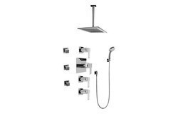 GRAFF GC1.231A-LM38S-T QUBIC CONTEMPORARY SQUARE THERMOSTATIC SET WITH BODY SPRAYS AND HANDSHOWER ( TRIM)