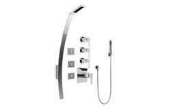 GRAFF GF1.120A-LM38S QUBIC THERMOSTATIC SHOWER SET WITH BODY SPRAYS AND HANDSHOWER (ROUGH AND TRIM)