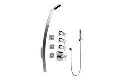 GRAFF GF1.120A-LM39S QUBIC TRE THERMOSTATIC SHOWER SET WITH BODY SPRAYS AND HANDSHOWER (ROUGH AND TRIM)