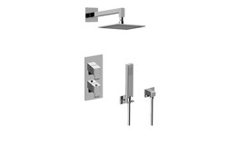 GRAFF GM2.022WD-LM38E0 QUBIC THERMOSTATIC SHOWER SYSTEM - SHOWER WITH HANDSHOWER