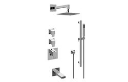 GRAFF GM3.612ST-LM38E0 QUBIC THERMOSTATIC SHOWER SYSTEM - TUB AND SHOWER WITH HANDSHOWER