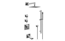 GRAFF GM3.612ST-LM39E0 QUBIC TRE THERMOSTATIC SHOWER SYSTEM - TUB AND SHOWER WITH HANDSHOWER