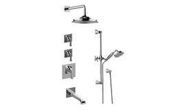 GRAFF GR3.M12ST-LM47E0 FINEZZA DUE THERMOSTATIC SHOWER SYSTEM - TUB AND SHOWER WITH HANDSHOWER