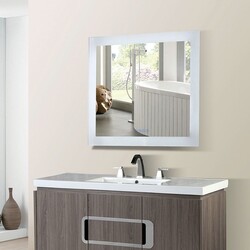 BELLATERRA HOME 801071-M-30 30 W X 27 H INCH RECTANGULAR LED BORDERED ILLUMINATED MIRROR WITH BLUETOOTH SPEAKERS