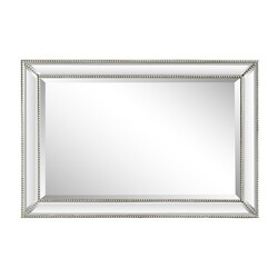 BELLATERRA HOME 802032-M 24 W X 36 H INCH RECTANGLE SILVER BEADED FRAME MIRROR
