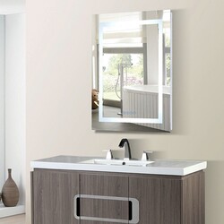 BELLATERRA HOME 808454-M-24 24 W X 31.5 H INCH RECTANGULAR LED BORDERED ILLUMINATED MIRROR WITH BLUETOOTH SPEAKERS