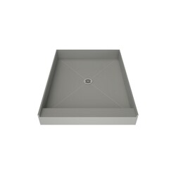 TILE REDI 4837C-PVC REDI BASE 48 D X 37 W INCH FULLY INTEGRATED SHOWER PAN WITH CENTER PVC DRAIN