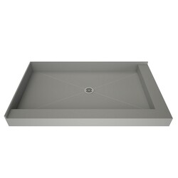 TILE REDI 3460CDR-PVC REDI BASE 34 D X 60 W INCH FULLY INTEGRATED SHOWER PAN WITH CENTER PVC DRAIN WITH RIGHT DUAL CURB