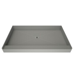 TILE REDI 3054C-PVC REDI BASE 30 D X 54 W INCH FULLY INTEGRATED SHOWER PAN WITH CENTER PVC DRAIN