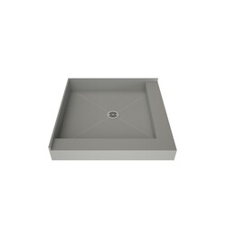 TILE REDI 3232CDR-PVC REDI BASE 32 D X 32 W INCH FULLY INTEGRATED SHOWER PAN WITH CENTER PVC DRAIN WITH RIGHT DUAL CURB