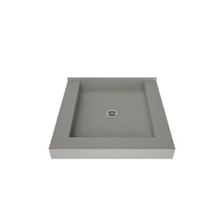 TILE REDI 3636CDT-PVC REDI BASE 36 D X 36 W INCH FULLY INTEGRATED SHOWER PAN WITH CENTER PVC DRAIN WITH TRIPLE CURB