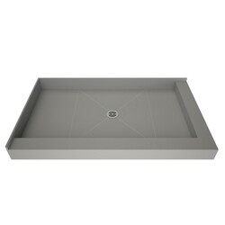 TILE REDI P3660CDR-PVC REDI BASE 36 D X 60 W INCH FULLY INTEGRATED SHOWER PAN WITH CENTER PVC DRAIN WITH RIGHT DUAL CURB