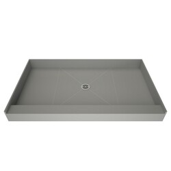 TILE REDI P3048C-PVC REDI BASE 30 D X 48 W INCH FULLY INTEGRATED SHOWER PAN WITH CENTER PVC DRAIN AND SINGLE CURB