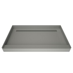 TILE REDI RT4872B-PVC-TT REDI TRENCH 48 D X 72 W INCH FULLY INTEGRATED SHOWER PAN WITH BACK PVC DRAIN AND BACK TRENCH WITH TILEABLE TOP GRATE