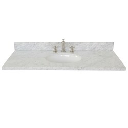 BELLATERRA 430001-49-WMO 49 INCH WHITE CARRARA MARBLE COUNTERTOP WITH OVAL SINK