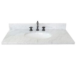 BELLATERRA 430001-37-WMO 37 INCH WHITE CARRARA MARBLE COUNTERTOP WITH OVAL SINK