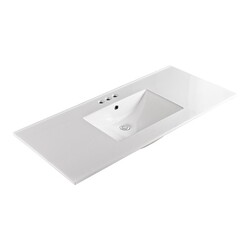 BELLATERRA 304922-B 49 INCH SINGLE SINK CERAMIC TOP WITH 8 INCH WIDESPREAD HOLES