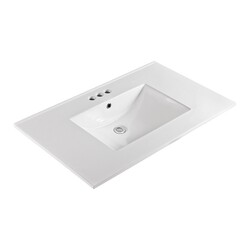 BELLATERRA 303722-B 37 INCH SINGLE SINK CERAMIC TOP WITH 8 INCH WIDESPREAD HOLES
